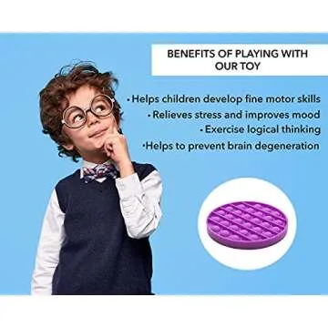RadBizz Push Pop Bubble Fidget Sensory Toy - for Autism, Stress, Anxiety - Kids and Adults (Purple)