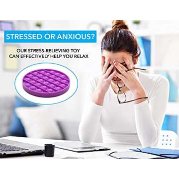 RadBizz Push Pop Bubble Fidget Sensory Toy - for Autism, Stress, Anxiety - Kids and Adults (Purple)