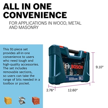 Bosch MS4091 91-Piece Drilling Set with Case for Versatility