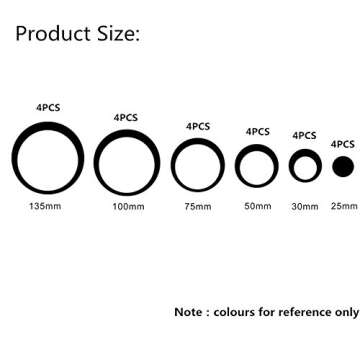 aooyaoo Circle Mirror DIY Wall Sticker Wall Decoration 24pcs Grey