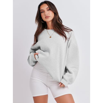 ANRABESS Women's Oversized Fleece Pullover Y2K Style