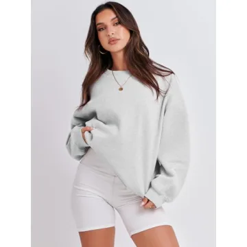 ANRABESS Women's Oversized Fleece Pullover Y2K Style