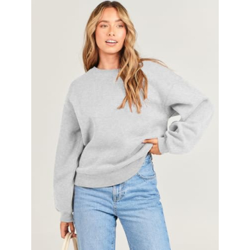 ANRABESS Women's Oversized Fleece Pullover Y2K Style