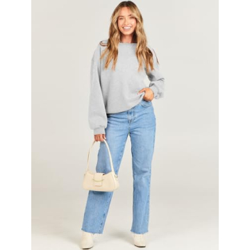 ANRABESS Women's Oversized Fleece Pullover Y2K Style