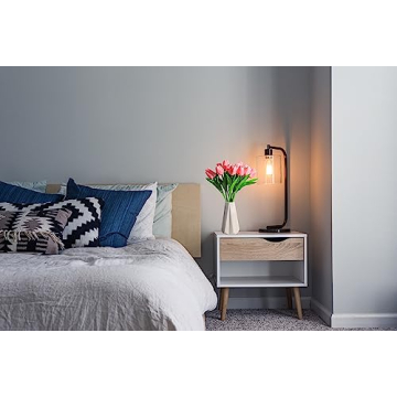 SITUMEIZI 15pcs Rose Red Artificial Tulips for Home Decor