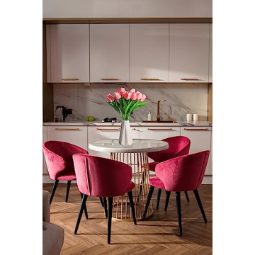 SITUMEIZI 15pcs Rose Red Artificial Tulips for Home Decor