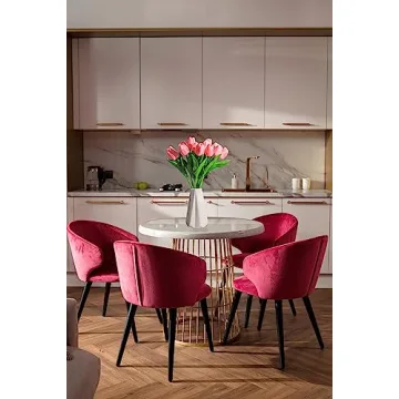 SITUMEIZI 15pcs Rose Red Artificial Tulips for Home Decor