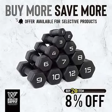 WF Athletic Supply BLACK Neoprene Dumbbells, Non-Slip & Hex Shape, Great for Strength Building & Weight Loss, Perfect for Home Use and Small Personal Training Studio