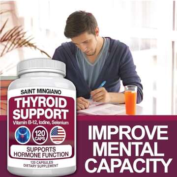 Saint Mingiano Thyroid Support Supplement with Iodine |120 Capsules to Help Body Mass & Improve Ener...