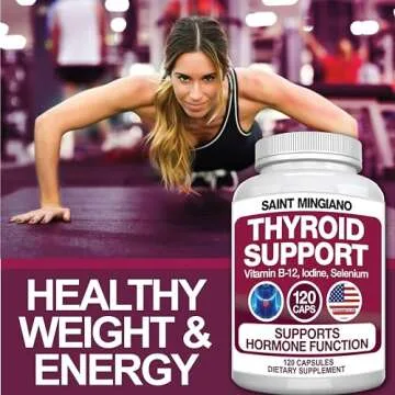 Saint Mingiano Thyroid Support Supplement with Iodine |120 Capsules to Help Body Mass & Improve Energy, Cardiovascular, Energy & Focus Formula | 14 Natural Vitamins