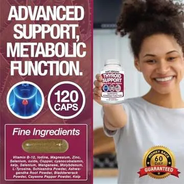 Saint Mingiano Thyroid Support Supplement with Iodine |120 Capsules to Help Body Mass & Improve Energy, Cardiovascular, Energy & Focus Formula | 14 Natural Vitamins