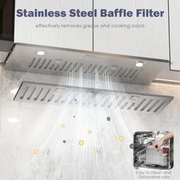 SOONYE 30 inch Range Hood 600 CFM with Push Control