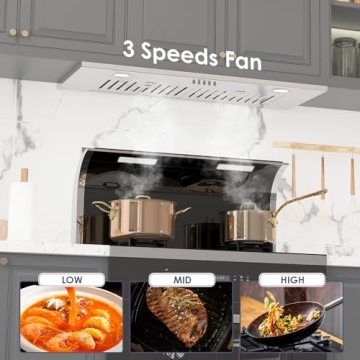 SOONYE 30 inch Range Hood 600 CFM with Push Control