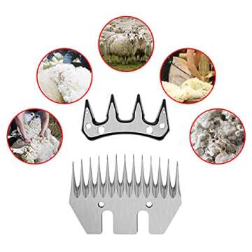 Dragro Sheep Clippers Replacement Blades, Professional Stainless Steel Clipper Blades for Thick Coat...