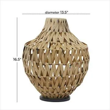 Deco 79 Plastic Rattan Handmade Decorative Vase for Home Decor
