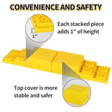 OULEME Stackable RV Leveling Blocks - 12 Pack for Trailers