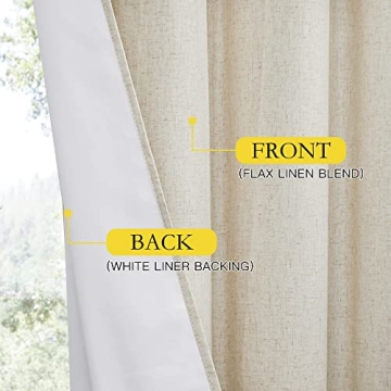 NICETOWN 100% Blackout Linen Curtains for Cozy Living