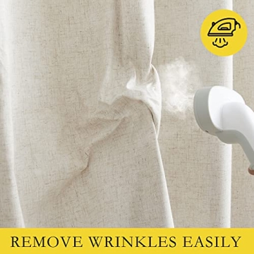 NICETOWN 100% Blackout Linen Curtains for Cozy Living