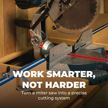 Kreg KMS8000 Precision Trak & Stops Kit - Track Guide for Miter Saw - Woodworking Saw Guide - Miter ...