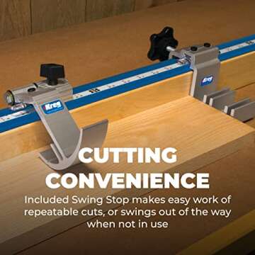 Kreg KMS8000 Precision Trak & Stops Kit - Track Guide for Miter Saw - Woodworking Saw Guide - Miter Saw Accessories - Woodworking Tools