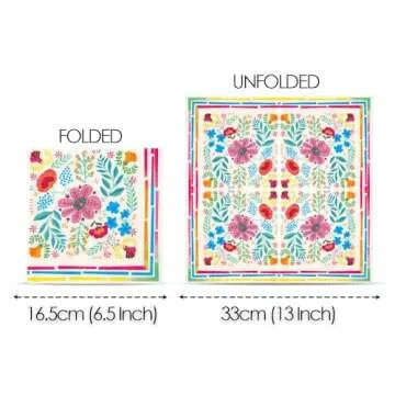 Talking Tables Colorful Floral Paper Napkins for Festive Summer Gatherings and Craft Projects | 20 P...