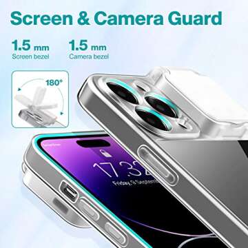 AJDSE Selfie Light for iPhone 14 Pro Max Case Light Up Flash Lighting Selfie Case Rechargeable LED Compatible with Live Stream/Makeup/Video- Selfie Illuminate for Women Crystal Clear