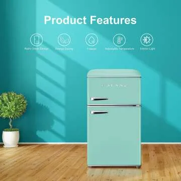 Galanz Dual Door Fridge - 3.1 Cu FT, Green