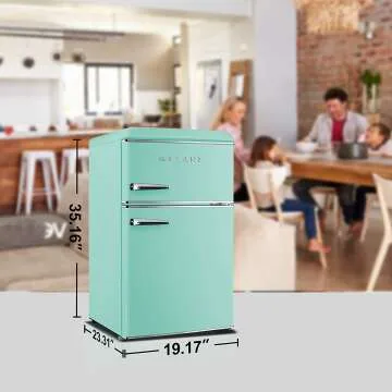Galanz Dual Door Fridge - 3.1 Cu FT, Green