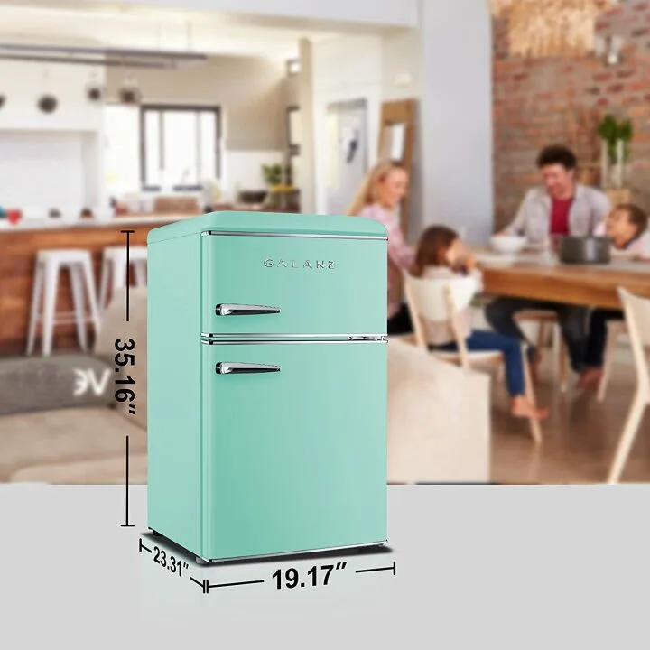 Galanz Dual Door Fridge - 3.1 Cu FT, Green