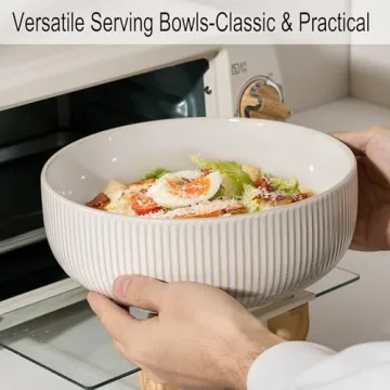 Jemirry Ceramic Serving Bowls - Elegant 8.5in Set of 2