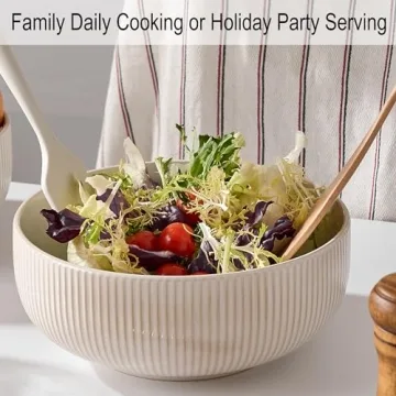 Jemirry Ceramic Serving Bowls - Elegant 8.5in Set of 2