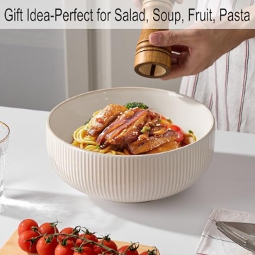 Jemirry Ceramic Serving Bowls - Elegant 8.5in Set of 2