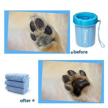 Tinioey Dog Paw Cleaner for Dogs (with 3 Absorbent Towels), Dog Paw Washer, Muddy Paw Cleaner, Pet Foot Cleaner
