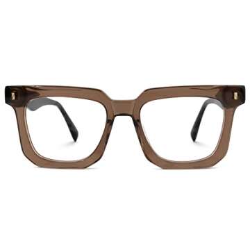 Zeelool Classic Oversized Square Blue Light Blocking Eyeglassesfor Women Men Coville ZJGA830292-02 Brown