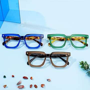 Zeelool Classic Oversized Square Blue Light Blocking Eyeglassesfor Women Men Coville ZJGA830292-02 Brown