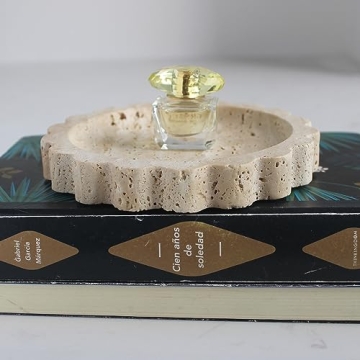 Natural Small Travertine Scalloped Edge Tray 6.3", Marble Jewelry Dish Tray, Trinket Tray for Women Gift