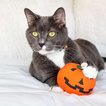 Yeowww Halloween Pumpkin Catnip Toy - Organic Fun for Cats