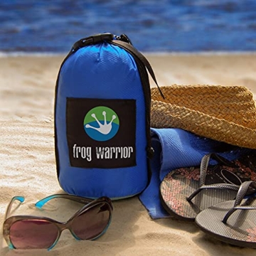 10' X 9' - Our Sandless Beach Mat is Oversized and is a Great Blanket Under Your Beach Chairs - Compact and Lightweight - 6 Sand Anchor Pockets and Metal Stakes Plus Zippered Valuables Pocket