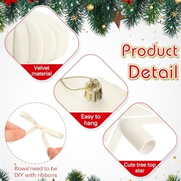 Hollowfly Velvet Christmas Tree Ornaments Set 27 Pcs