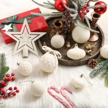 Hollowfly Velvet Christmas Tree Ornaments Set 27 Pcs