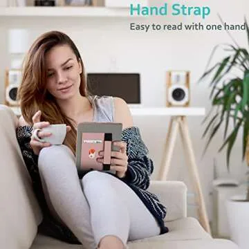 RSAquar New Kindle Paperwhite Case for 11th Generation eReader, 6.8” 2021 Edition, Premium PU Leather Cover with Auto Sleep Wake, Hand Strap, Card Slot, and Foldable Stand, Rose Gold