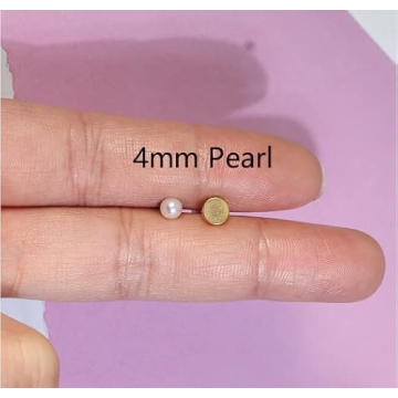 Tiny Pearl Gold Earrings - Hypoallergenic Surgery Steel