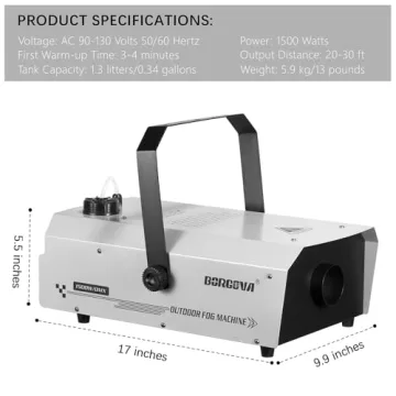 1500W Fog Machine with DMX & Wireless Remote