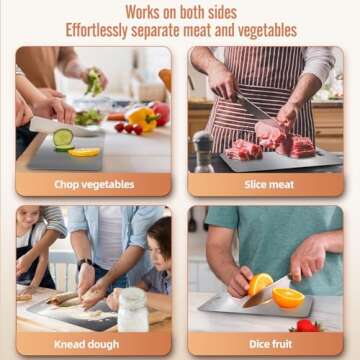 100% Titanium Cutting Board for Kitchen - Dishwasher Safe Chopping Boards with Handle, Reversible Charcuterie Board for Home Counter Outdoor Camping Housewarming Gifts for Women (13.3 x 9)