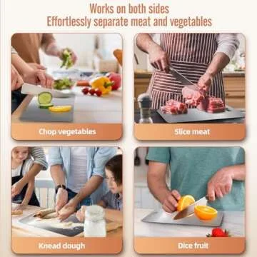 100% Titanium Cutting Board for Kitchen - Dishwasher Safe Chopping Boards with Handle, Reversible Charcuterie Board for Home Counter Outdoor Camping Housewarming Gifts for Women (13.3 x 9)