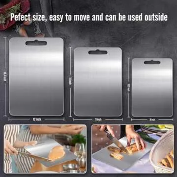 100% Titanium Cutting Board for Kitchen - Dishwasher Safe Chopping Boards with Handle, Reversible Charcuterie Board for Home Counter Outdoor Camping Housewarming Gifts for Women (13.3 x 9)