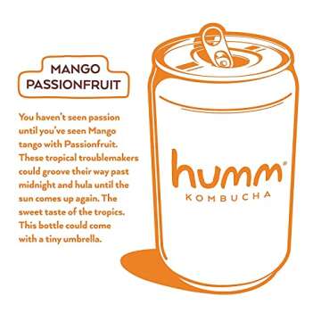 Humm Kombucha Mango Passionfruit, Organic, Vegan & GMO Free (12 Pack)
