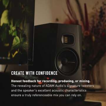ADAM Audio T7V Studio Monitor for recording, mixing and mastering, Studio Quality Sound (Single)