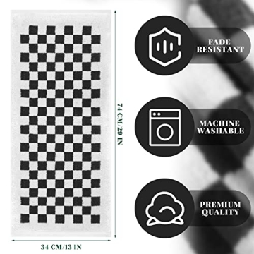 Frienda Checkered Hand Towels Set of 4 Soft Retro Absorbent