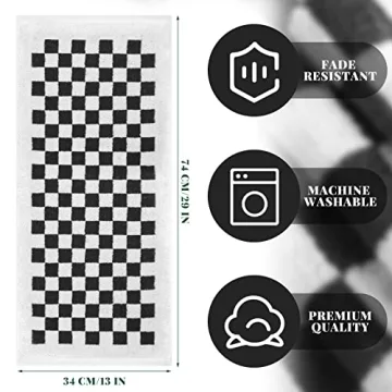 Frienda Checkered Hand Towels Set of 4 Soft Retro Absorbent